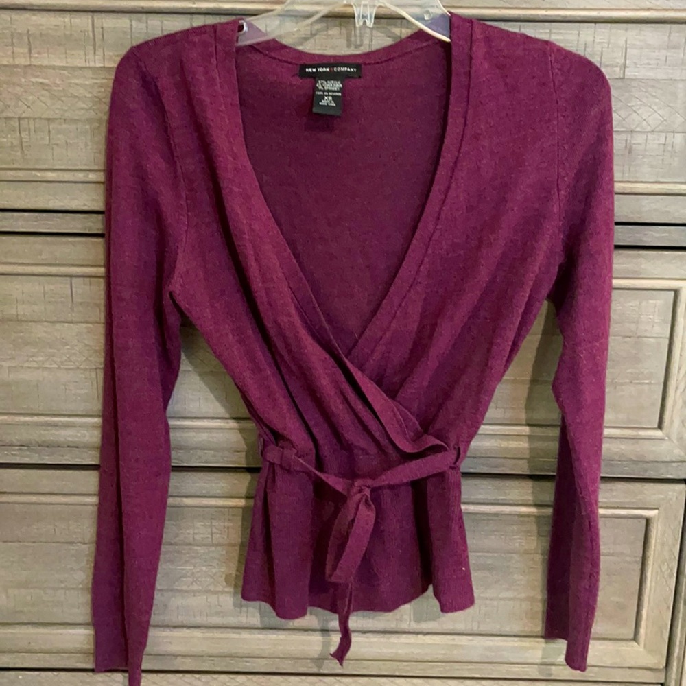 NY&C Faux Wrap Cardigan
